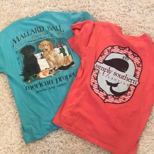 LOT 2 tees sz M simply southern & ‘Merican proper
